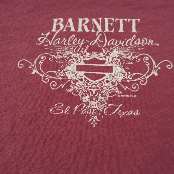 Harley Davison skull t-shirt. Med. Red-orange. - Picture 3 of 4